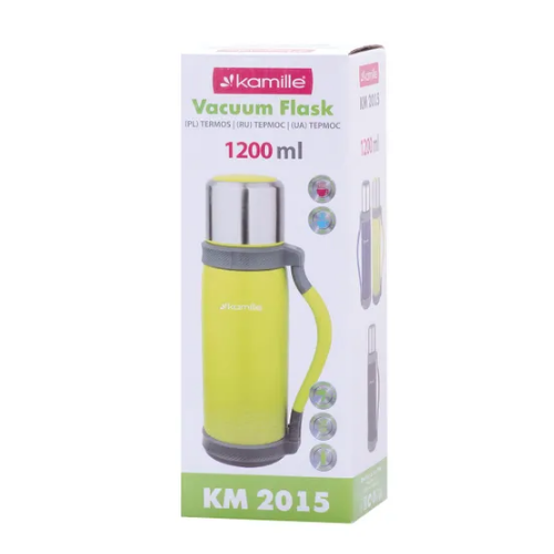 Термос 1200мл з нерж.сталі (блакитний, фіолет., Оранж., Салат.) KAMILLE Житомир