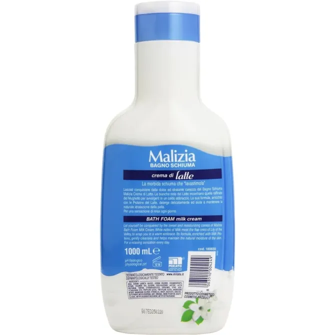 Гель-пена для ванны и душа (молочные сливки) Malizia Bagno Schiuma Crema Di Latte, 1000 мл Львов - изображение 2
