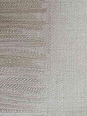 Шпалери метрові вінілові на флізелін Grandeco Poem смуги широкі структурні білі сріблясті Київ