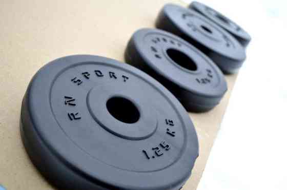 Скамья для жима с тягой + 4 грифа + 115 кг блинов Гантели, гири, штанги и диски АВС пластик комплект Киев