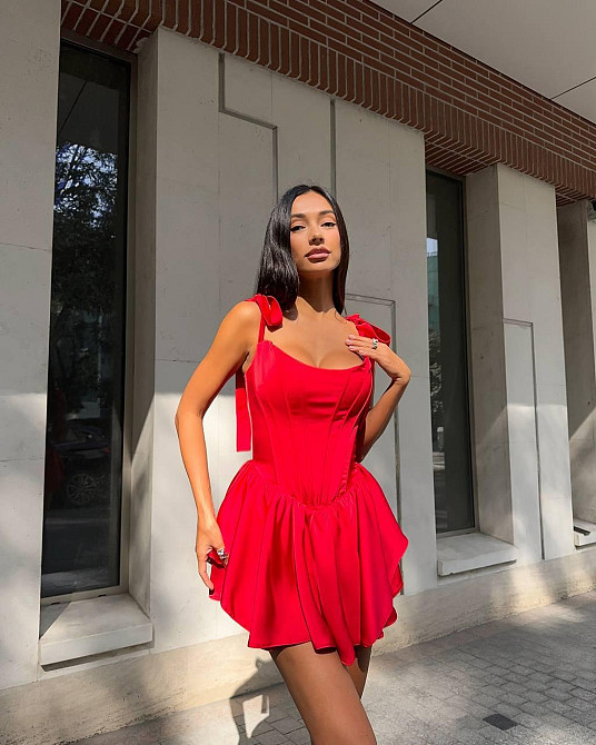 Жіноча романтична корсетна міні сукня королівський атлас Одеса - фото 1