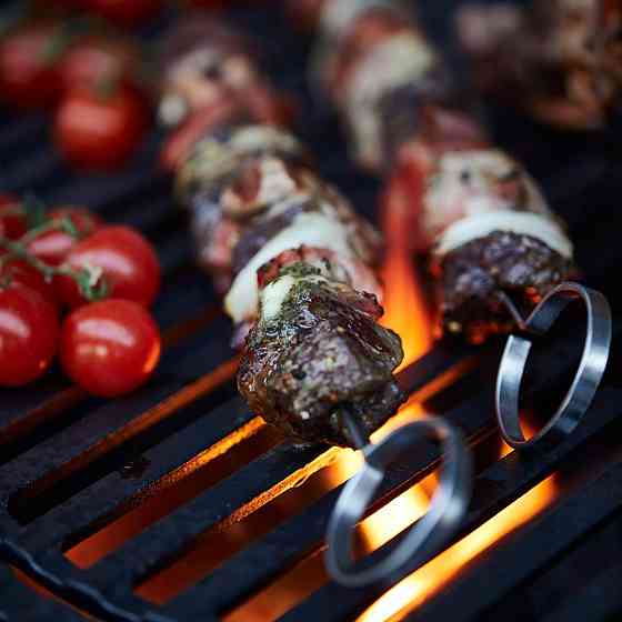 Набор шампуров с подставкой SANTOS, 6 шт, подставка, нержавеющая сталь 897597 Код: 011020 Ровно