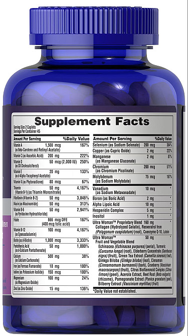 Вітаміни для жінок Puritan's Pride Ultra Woman™ Daily Multi Time Release 90 capl Луцьк - фото 2