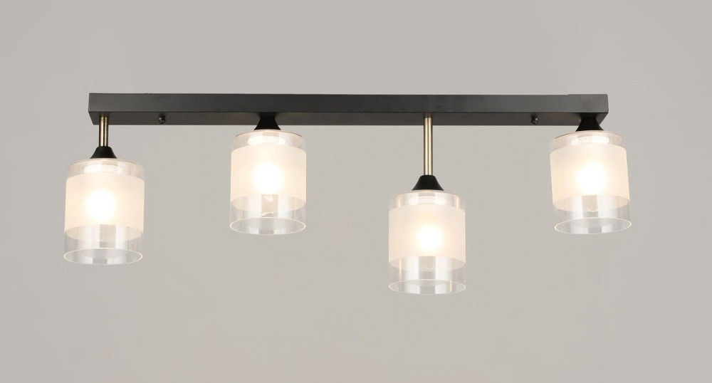 VALESO Люстра стельова на 4 плафони VALESO K2345/4, патрон E27, лінійна, Чорний+Бронза Коломыя - изображение 1