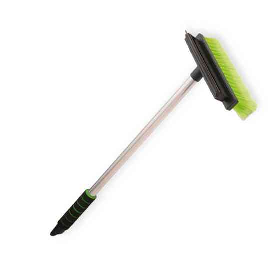 Щітка стяжка води 20 х 66см гума із щіткою, алюмінієва ручка TomPar + Мукачево