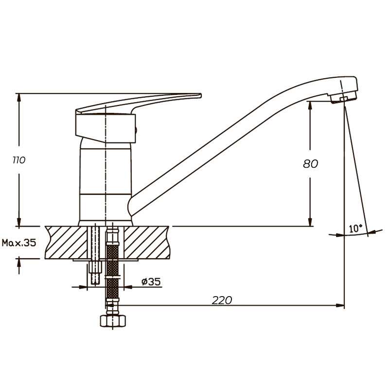 Кухонный смеситель Haiba Agat 004 (HB0004) | Надежный и стильный Харьков - изображение 2
