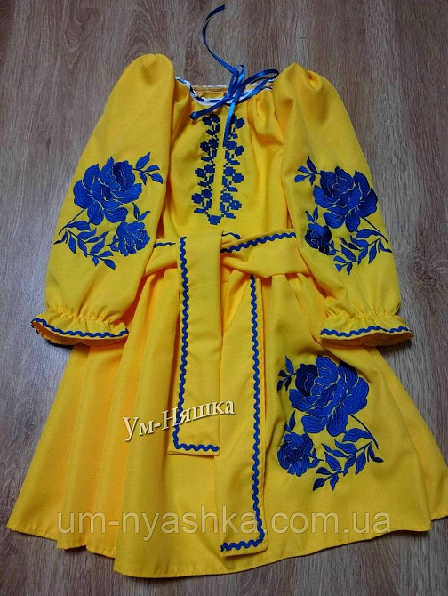 Сукня вишиванка жовто-синя Троянда червоно-біла Кривий Ріг - фото 4