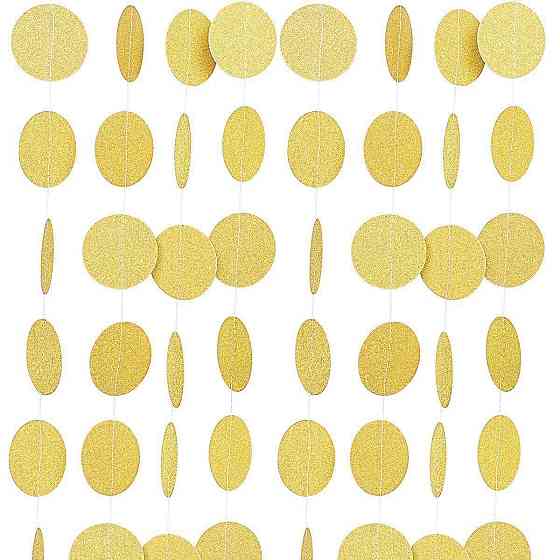 Гирлянда нитка круги на стену 400 см на 5 см золотистый Киев