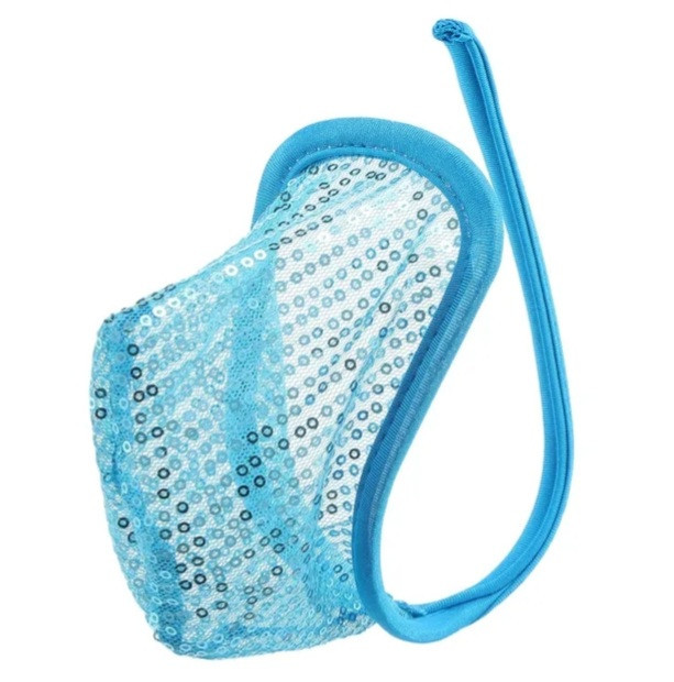 Трусы без лямок мужские с пайетками one size голубой Киев - изображение 1