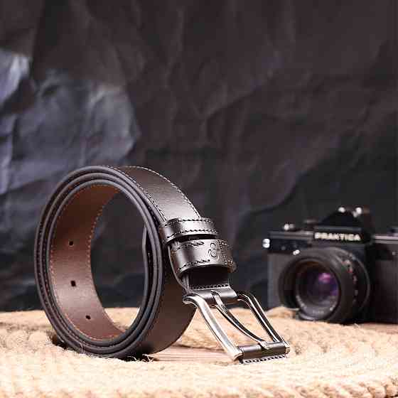 Стильний чоловічий ремінь із натуральної шкіри Grande Pelle 21462 Коричневий Київ