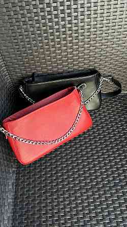 Женская кожаная сумочка, Стильная сумка из натуральной кожи, Маленькая красная сумка на плечеMasterSem Киев