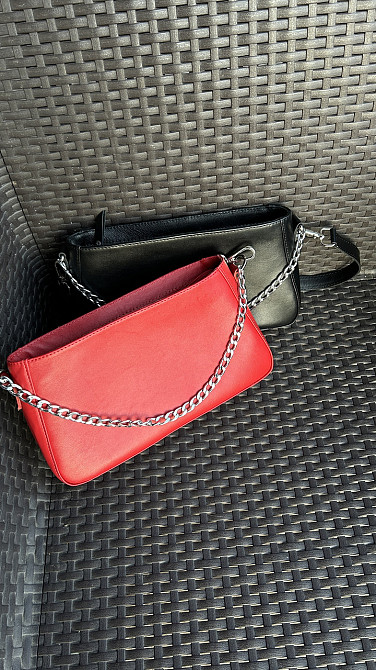 Женская кожаная сумочка, Стильная сумка из натуральной кожи, Маленькая красная сумка на плечеMasterSem Киев - изображение 3