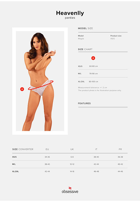 Трусики белые Obsessive , Heavenlly panties XS/S Sex Aura Киев - изображение 7
