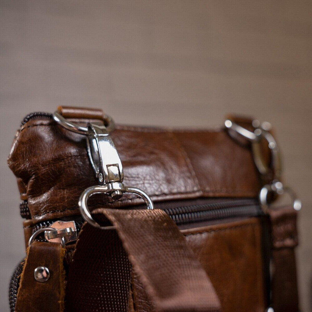 Сумка мужская кожаная Коричневая (Vintage) Киев - изображение 14