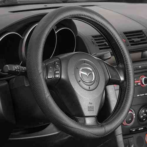 Шкіряний чохол на кермо VLOD-L949 BK M чорний, один шов, BO Харків