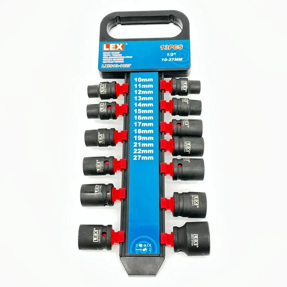 Торцеві головки LEX LXIS13‑1027 — Cr‑V сталь, 13 шт, 1/2″, 10–27 мм Львів - фото 1