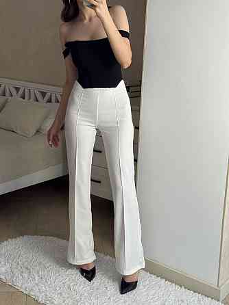 Женские базовые брючные лосины в классическом стиле крепдайвинг Молочный, 46/48 Одесса