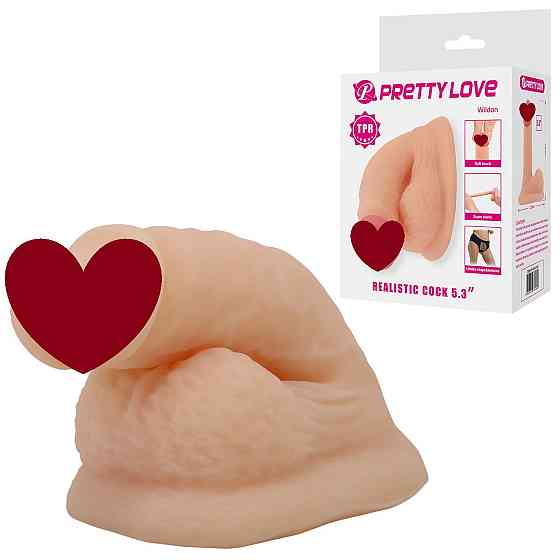 Фалоімітатор протез PRETTY LOVE реалістичний, еластичний, світлий беж, 13 см Sex Aura Київ