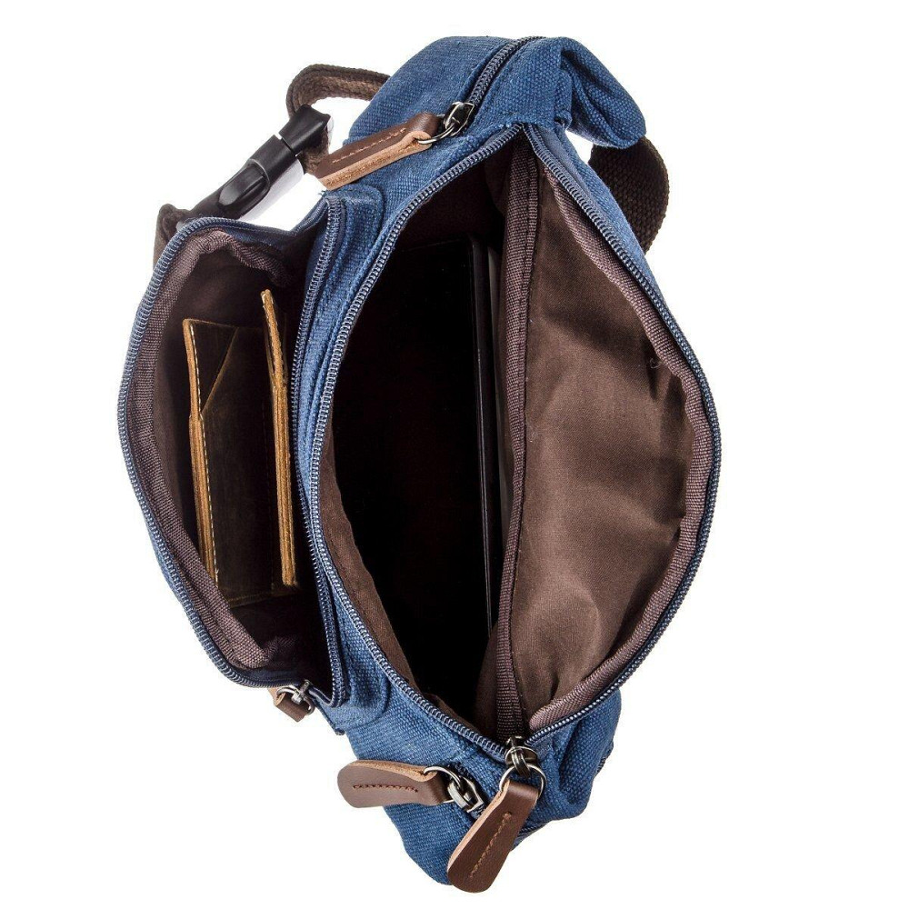 Сумка поясная текстильная Vintage 20173 Синяя Киев - изображение 6