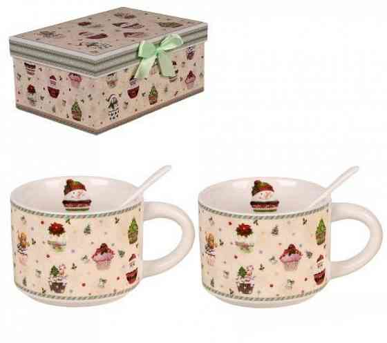 Чайный набор &quot;Волшебное Рождество&quot; 4 пр. 280 мл (2 чашки и ложки) Вінниця