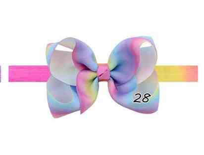 Детская разноцветная повязка на голову - окружность 34-50см, размер банта 11см Киев