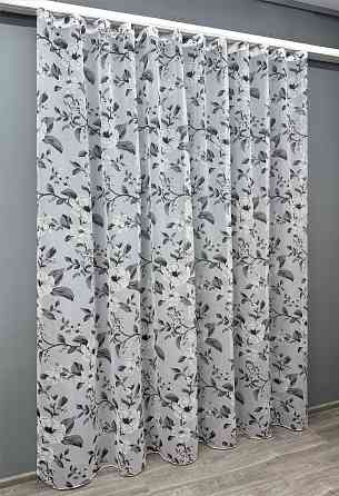Тюль VR-Textil 1681 Flora Батист Белый с серым 300х270 см (42-0677) Киев