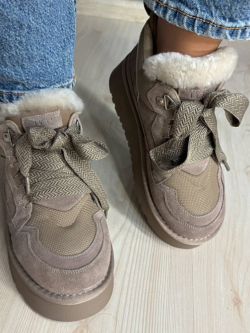 Ботинки женские Hengji 275-3 угги замшевые с мехом на платформе бежевые, 36, 23 см Киев - изображение 16