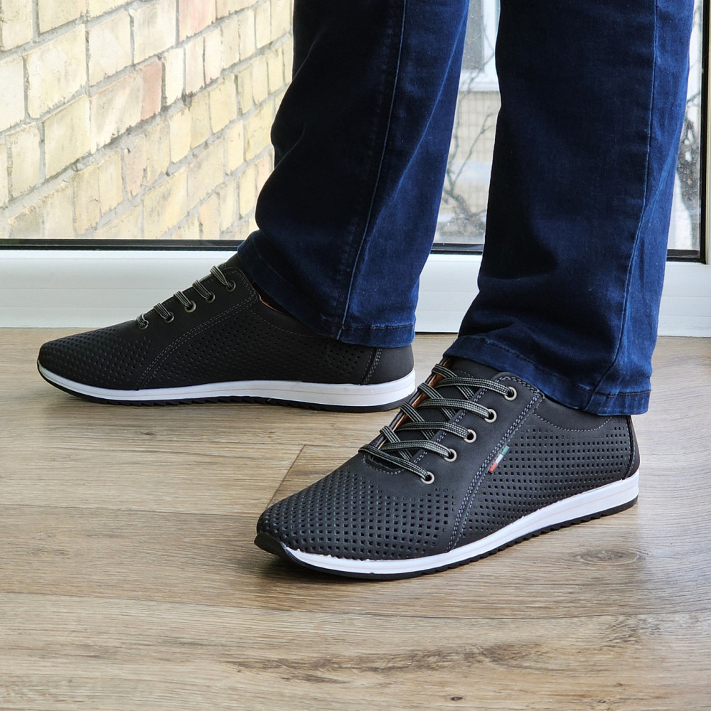 Чоловічі мокасини Літні Кросівки Сіточка Чорні (розміри: 40,41,42,43,44,45) Відео Огляд — 08-1 Дніпро - фото 5