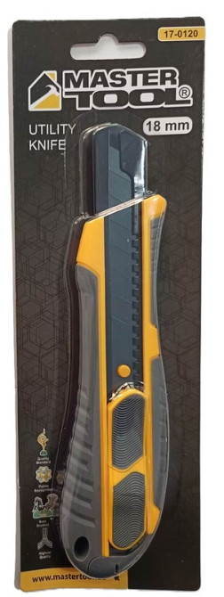 MASTERTOOL Ніж будівельний MASTERTOOL з відламним лезом 18 мм ABS пластик з TPR покриттям метал Київ - фото 4