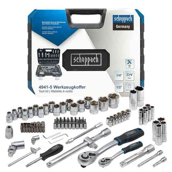 Набір інструменту 94 предмета 1/4"&1/2" (6-гран.) (4-32 мм) SCHEPPACH SCH-4941-5 Одеса