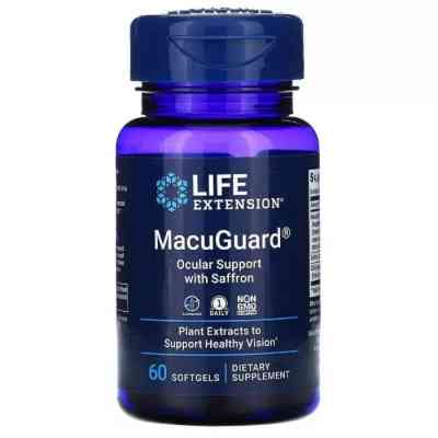 Трави Life Extension Підтримка Зору з Шафраном, MacuGuard, Ocular Support with Sa (LEX-19926) Вінниця