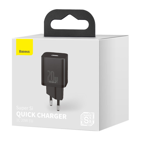 Мережевий зарядний пристрій Baseus Super Si Quick Charger 1C 20W EU Black Київ - фото 2