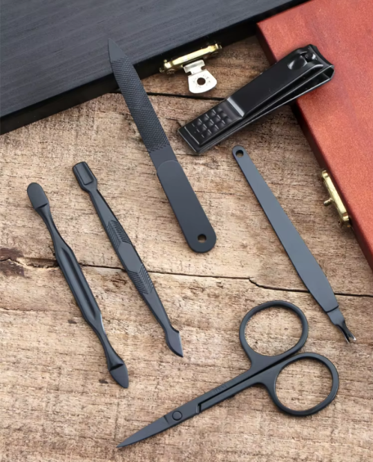 Набір для манікюру і педикюру універсальних інструментів, 16 шт, колір чорний у кейсі пінцет, ножиці, пилочка Кам'янець-Подільський - фото 7