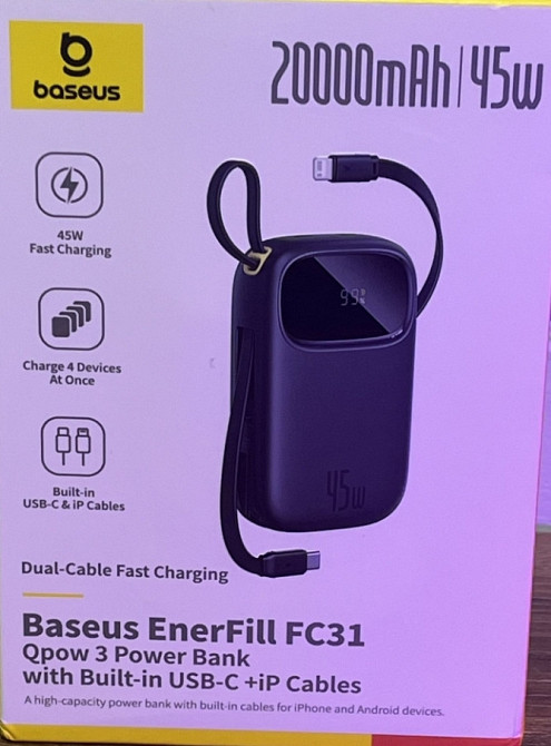 Baseus EnerFill FC31 45W 20000 mAh + USB TypeC + Lightning (iPhone) Киев - изображение 4