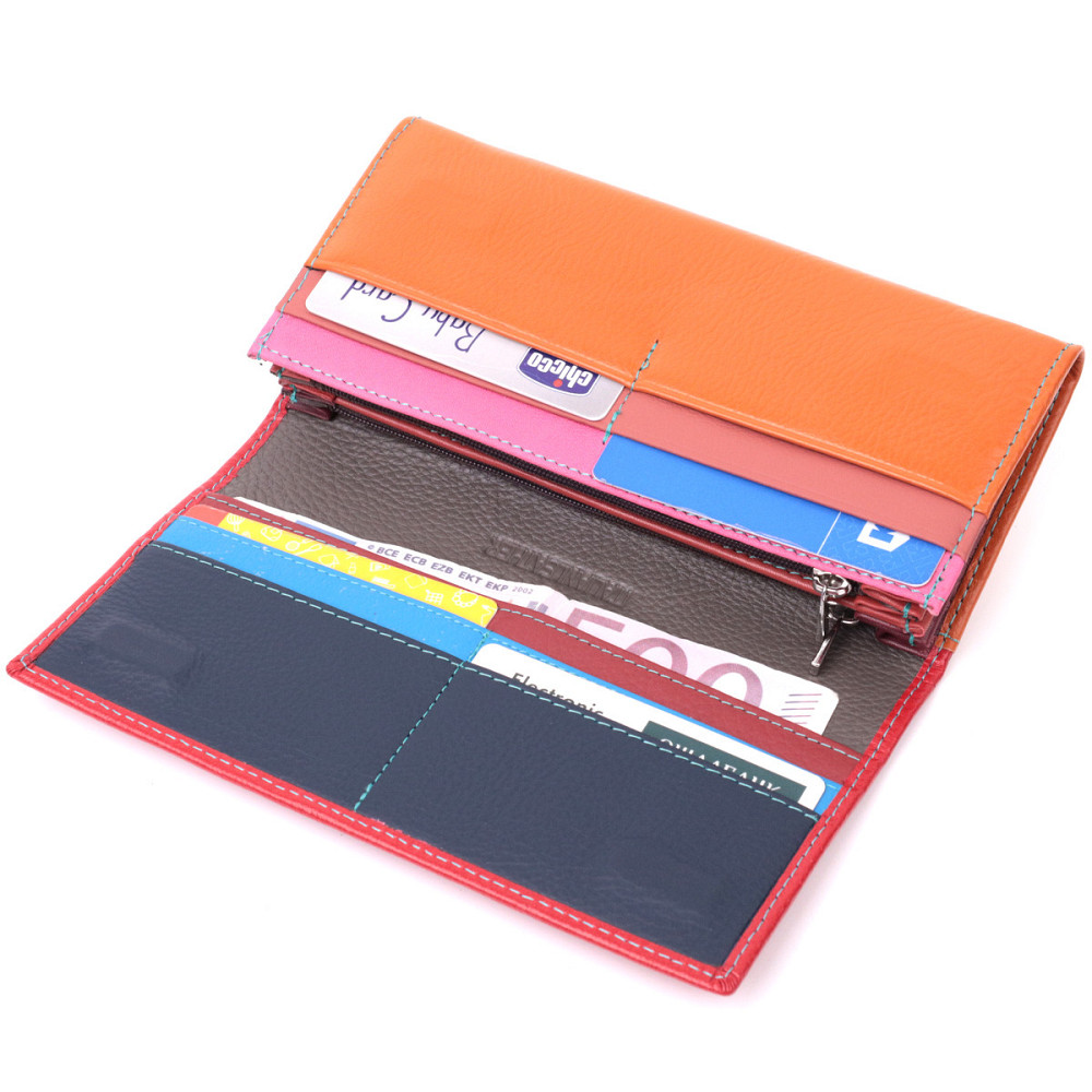 Великий гаманець для прекрасних жінок із натуральної шкіри ST Leather 22518 Різнокольоровий Київ - фото 6