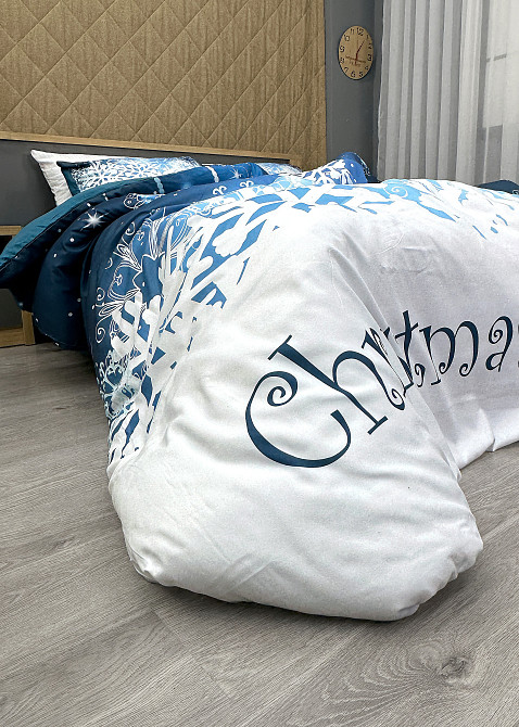 Комплект постільної білизни Фланель, Epico Євро 200х220 з Різдвяним принтом (88-198) Київ - фото 8