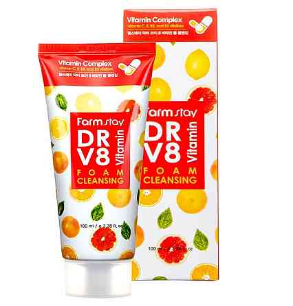 Витаминная очищающая пенка DR.V8 Vitamin Foam Cleansing FarmStay 100 мл Киев