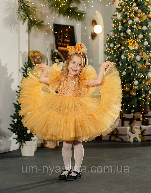 Ошатне золоте плаття на дівчинку 4-9 років Кривий Ріг - фото 1