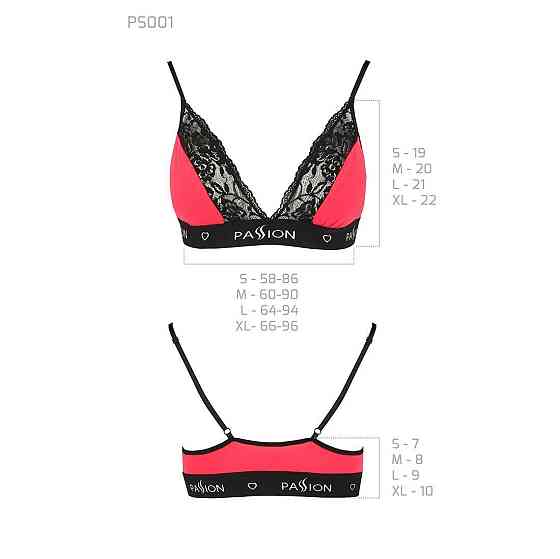 Еластичний топ з мереживом Passion PS001 TOP S, red-black Sex Aura Київ