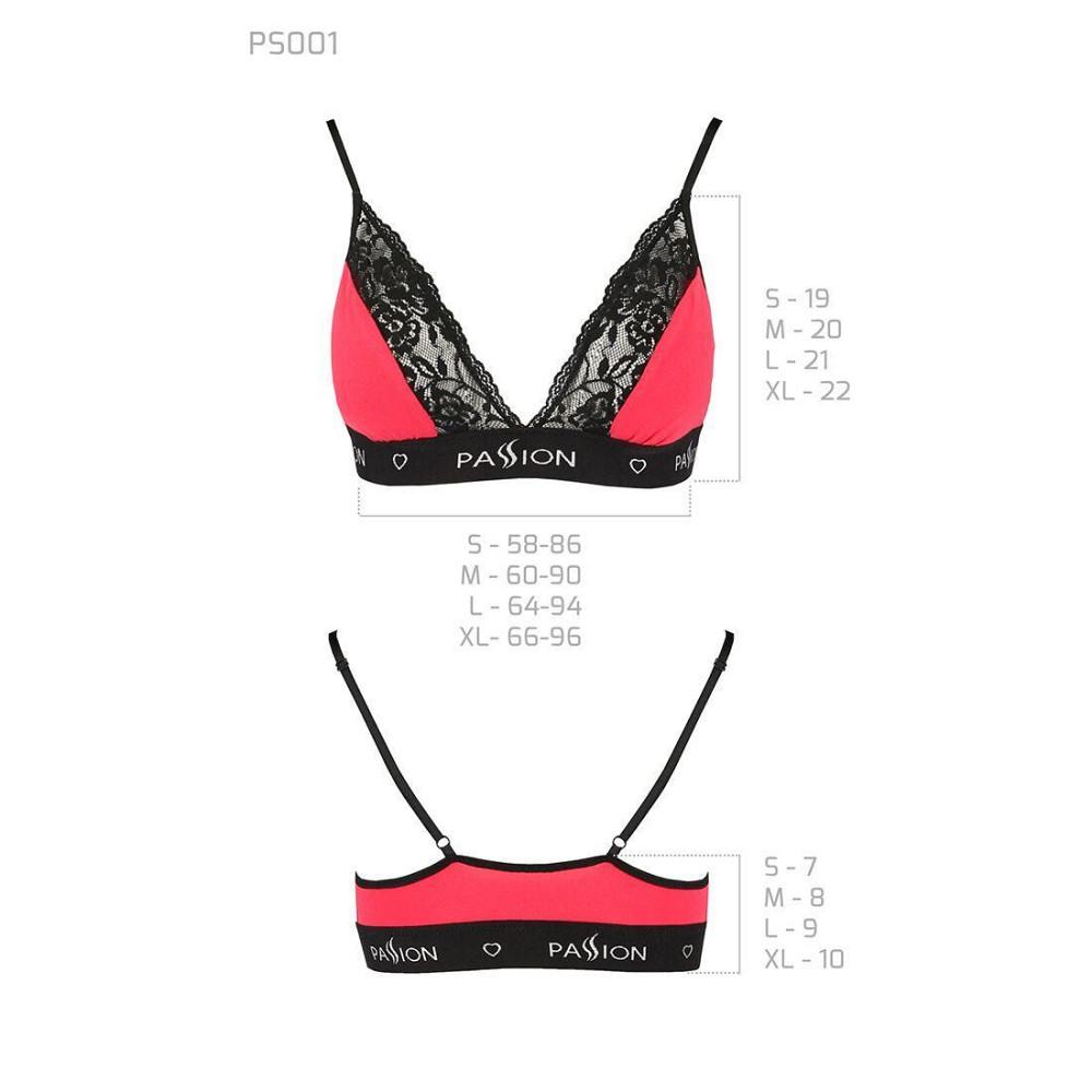 Еластичний топ з мереживом Passion PS001 TOP S, red-black Sex Aura Київ - фото 5