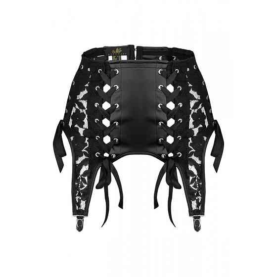 Пояс для чулок спандекс+гипюр F143 Noir Handmade S Sex Aura Киев