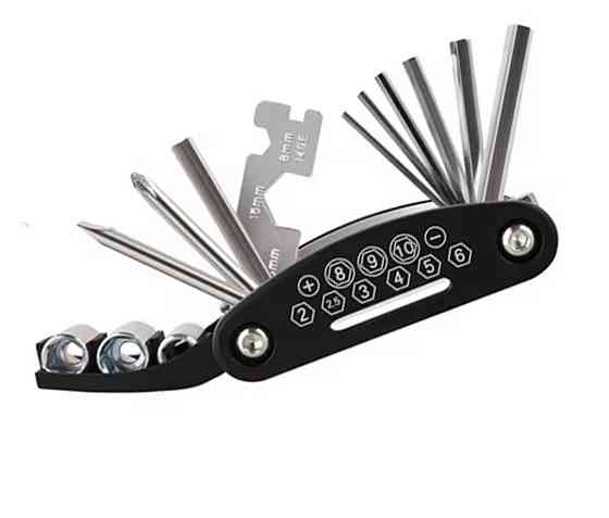 Многофункциональный инструмент 16 в 1 для ремонта велосипеда 9 на 2.5 на 4.5 см Киев