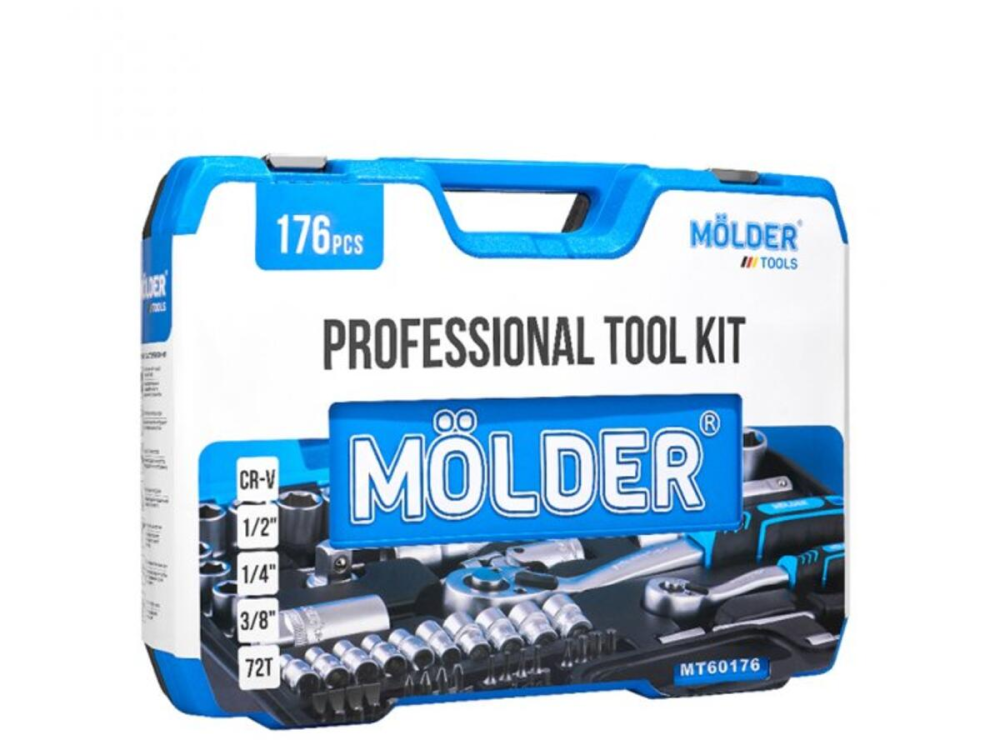 Професійний набір інструментів в кейсі Molder 1/2", 1/4", 3/8" 72Т, CR-V, 176од.(MT60176) Київ - фото 10