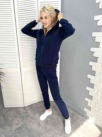 Зимовий спортивний костюм на хутрі "Nord" оптом | Батал Темно-синій, 50-52 Київ