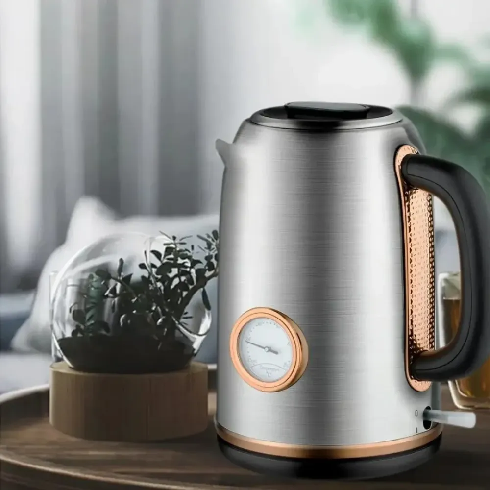 Електрочайник Domotec MS-7849 1.7 л, 2200 Вт, нержавіюча сталь, термометр, авто відключення, стильний дизайн Одеса - фото 4