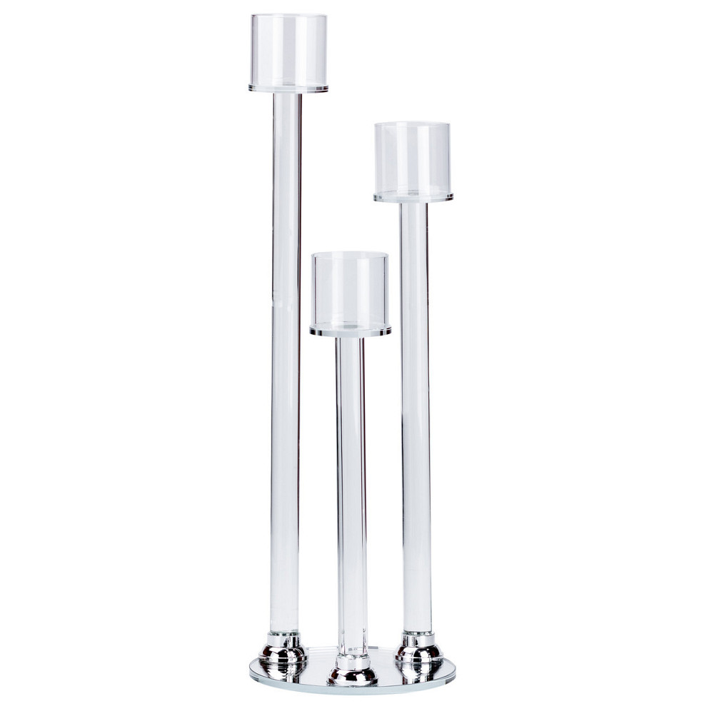 Підсвічник на 3 свічки скляний 36.5/47.0/56.5 см HP36564 Київ - фото 3