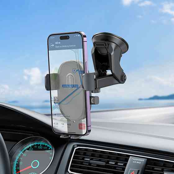 Автотримач для телефона BOROFONE BH93 Grand one-button car holder(center console) Black Київ