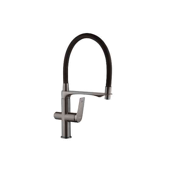 Смеситель для кухни под фильтр с гибким изливом Kroner KRP Graz - GRP03815 графит Киев