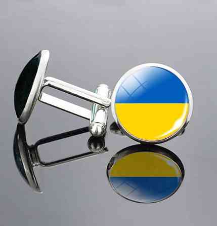 Запонки мужские Флаг Украины Киев