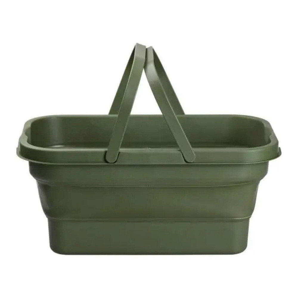 Складний кошик для пікніка з кришкою-столиком 44.8х26х14 см Зелений SJ-0120GR Київ - фото 1